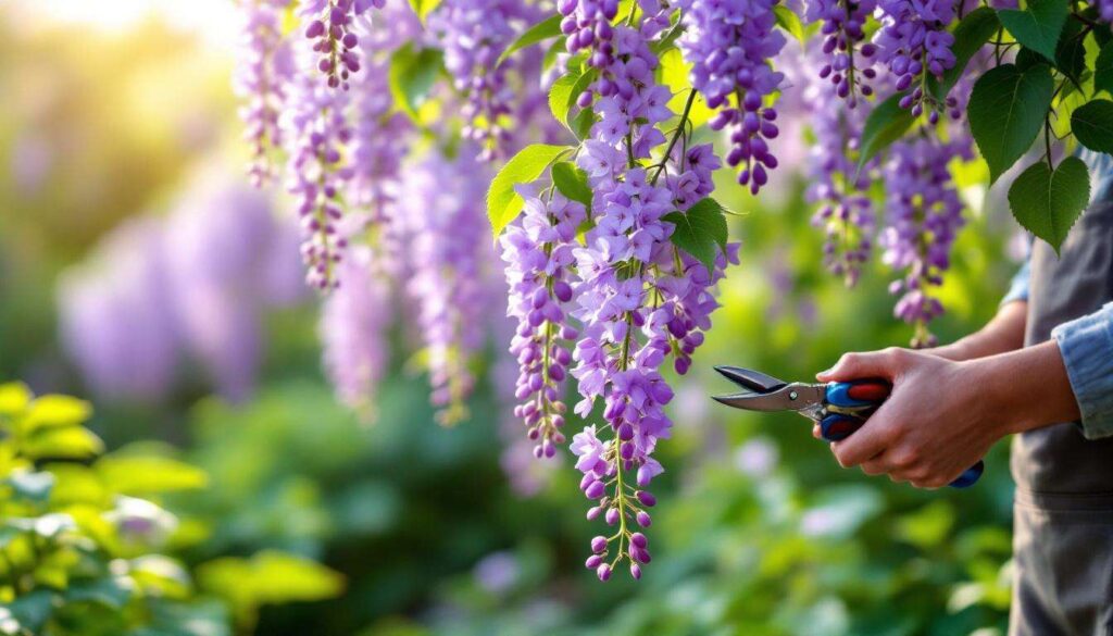 Il glicine va potato adesso: i rami dell'anno scorso vanno accorciati a 2-3 gemme, spiegano i vivaisti